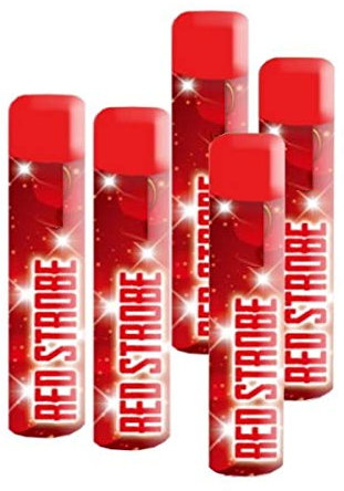 h2i - Pack of 5 Red Strobe Hand Torches Bengalo Pyro Smoke Volcano Strobe Fountain Party Fireworks Smoke Colour Red - All- Season Fireworks Cat. F1