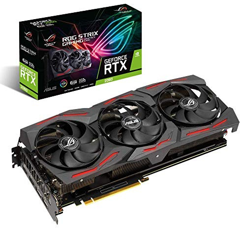 ASUS ROG-Strix-RTX 2060-6G-EVO-GAMING - Tarjeta gráfica (NVIDIA GeForce RTX 2060, 6 GB, GDDR 6, 192 bit, 1920 Cuda Núcleos, 1710 MHz, HDMI x 2, DisplayPort x 2, PCI Express 3.0 x 16)