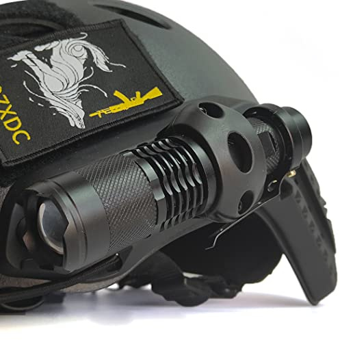 AQzxdc Tactical Strong Light Flashlight (350/800/1000/1200 Lumens), High Power Rechargeable, for FAST, MICH Helmet Side Rails, And All 20MM Rail Adapters,T6 1000,MAX