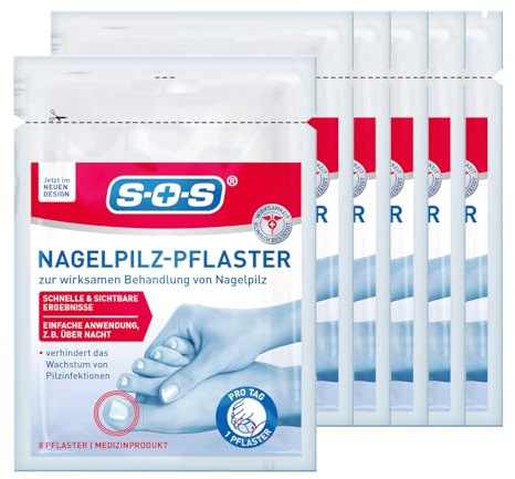 SOS Nagelpilz-Pflaster | zur intensiven Behandlung | einfache Anwendung über Nacht | schnelle, sichtbare Ergebnisse | praktische Anwendung | auch bei Nagelverfärbungen |6x8 Pflaster