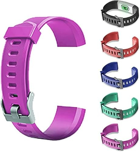 Cymwer 1pcs Replacement Strap for ID115Plus HR Smart Watch, Adjustable Soft Silicone Replacement Wrist Watch Strap, Colorful Replacement Watchband for Fitness Tracker Watch（No Tracker）