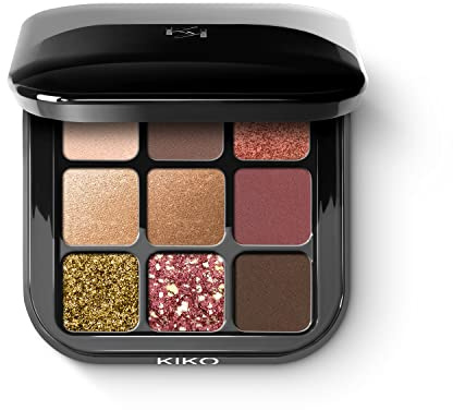 KIKO Milano Glamour Multi Finish Eyeshadow Palette 03 | Palette With 9 Eyeshadows In Different Finishes