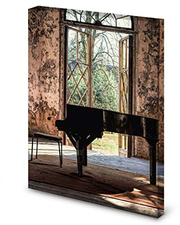 Magnettafel Pinnwand Bild Lost Place Klavier Flügel gekantet Größe 40 x 60 cm