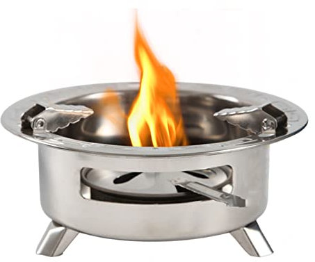 Camping Stove Stainless Steel Spirit Cooker, Portable Camping Spirit Cooker, Durable Camping Cookware, Alcohol Burner for Outdoor Camping, Backpacking