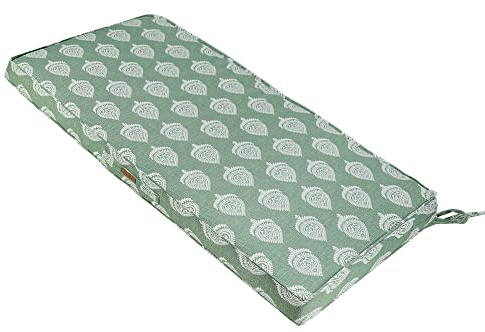FUNHOME Outdoor Bench Cushion 42 x 18 Inch,Water-Resistant Patio Furniture Swing Cushion,Patio Loveseat Cushion with Handle and Straps, Garden Sofa Settee Couch Swing Pads 1 Pack, Fair Green