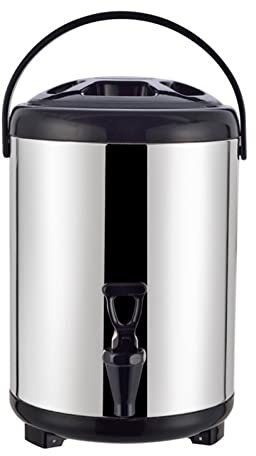 Dispensador De Bebidas Con Aislamiento De 8 Litros,Dispensador De Bebidas,Cubo Dispensador De Bebidas Fr¨ªas Y Calientes Con Aislamiento,Dispensador De Bebidas De Acero Inoxidable(8L-color acero)