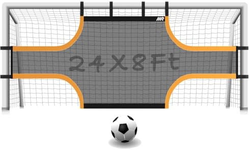 MR Soccer Goal Target Sheet - 24'x8', 11 Players Field Net, Professional Shooting Practice Aid