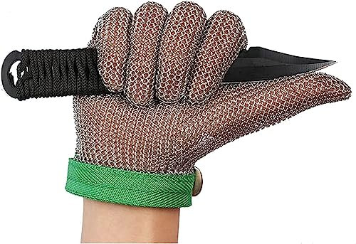 TIST Anti-cut Gloves 4 pcs Stainless Steel Cut Resistant Gloves, Food Grade Safety Cut-resistant Work Gloves, Cut-resistant Gloves For Outdoor Cooking (Size : L)