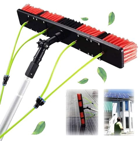 Teleskop-Fensterreinigungsstange mit Wasserzufuhr, ausziehbar, verlängertes Solarpanel, Wintergarten, Fensterreiniger, Schlauchzufuhrbürste, Werkzeugset, Schlauchzufuhr