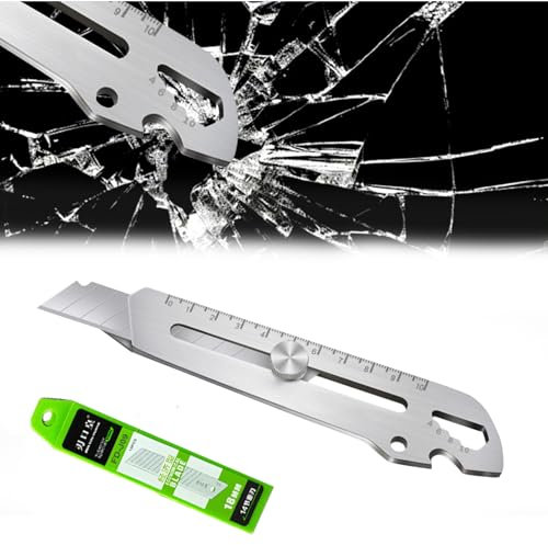 Schweres Mehrzweck Gebrauchsmesser Cuttermesser Profi Edelstahl Mit 10-teiligen SK5-Klingen, Robust Und Ultrascharf, Teppichmesser Druckguss Cutter Messer Für Heimwerk & Gewerbe (Messer-1pcs)