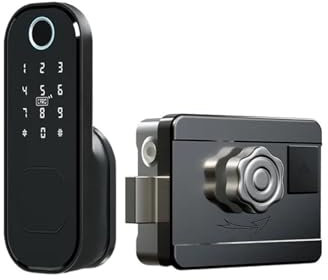 MZZYG Smart Door Lock Tuya Smart Lock Waterproof Wifi Fingerprint Rim Lock Smart Card Digital Code Electronic Door Lock For Home Security Mortise For Home Bedroom Hotel Office Apartment