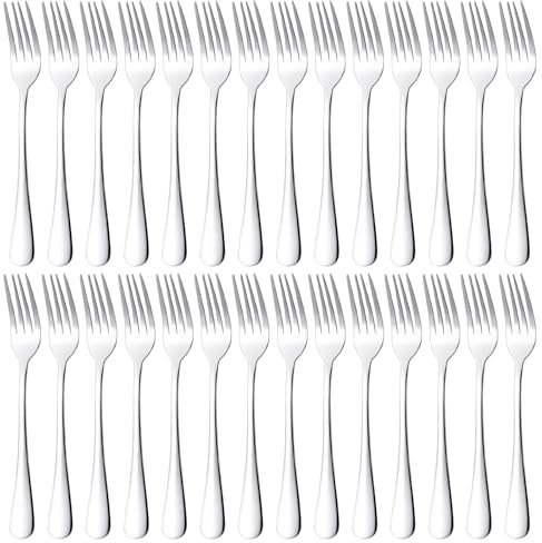 SPORWAY Kuchengabeln 36 Stück, Edelstahl Obstgabeln, Kleine Gabeln Dessertgabeln Set, 18cm Kuchengabel für zu Hause, Restraum, Hotel, Hochzeit, Partys, Restaurant, Spülmaschinenfest