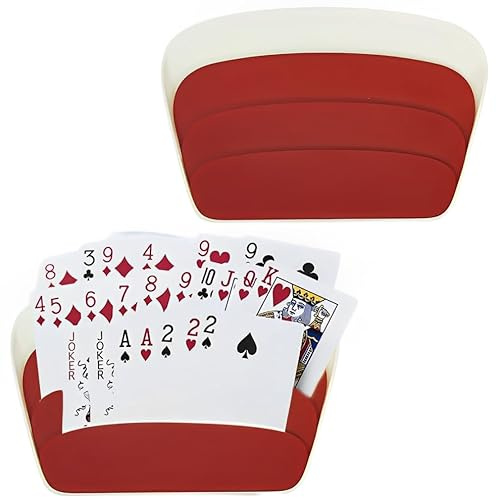 HSKRKOW 2 Piezas Soporte para Naipes,Juego Cartas,de Dobble Kids,Soporte para Poker Naipes, Soportes de Naipes de Diseño Curvo, Soporte Cartas Juego de Mesa