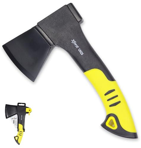 Axt/Beil/Freitzeitbeil/Outdoorbeil/inklusive Klingen-/Transportschutz mit Antihaftbeschichtung und Glasfaserstiel/Modell UX23 Länge 23cm