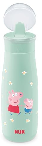 NUK Mini-Me Flip Cup, mit nicht zerbeißbarem 2in1 Trinkaufsatz, auslaufsicher, 450 ml, ab 12 Monaten, BPA frei, 1 Stück, grün