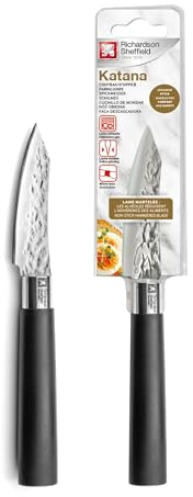 Richardson Sheffield - Couteau d'office - Katana - Acier inoxydable 13 C, Finition Satinée - Lame 8 cm - Noir