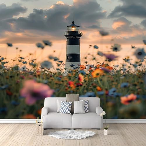 Leuchtturmblume Fototapete Farbe Fototapeten Wandbild Motivtapeten Vlies-Tapeten Moderne Wandtapete Wand Schlafzimmer Wohnzimmer Dekoration 400x280 cm