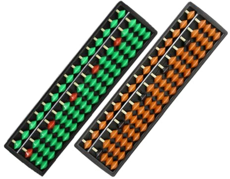CIYODO Lot de 2 outils de comptage Abacus 15 fichiers 15 colonnes mathématiques arithmétique bureau jouet enfant simulation plastique vert