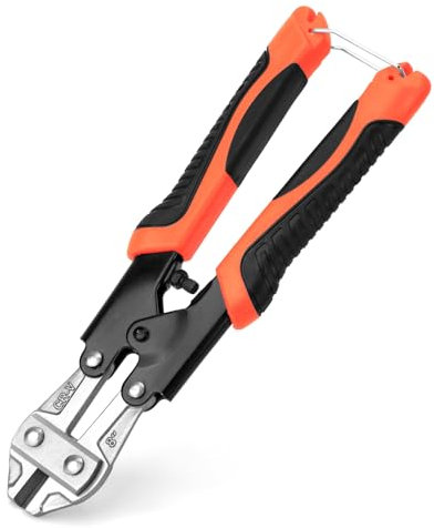 QWORK® Tagliabulloni, 220 mm tronchesino piccolo Cr-V con impugnatura antiscivolo, per cavo, catena, molla