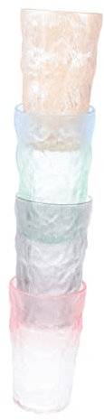 OFFSCH 4stücke Gläserne Saftbecher Mit Glazur-design Multifunktionale Wasser Und Milchbecher Und Rauchgrau Für Zuhause Restaurant Und Bar