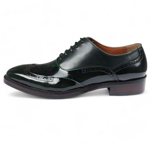 Herr Patent Läder Brogue Formella Skor - Harry, gRÖN, 42.5 EU