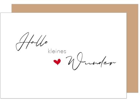 Edition Seidel Premium Glückwunschkarte zur Geburt mit Umschlag. Karte Grußkarte Babykarte Billet Hallo kleines Wunder Junge Mädchen Kind (E297 SW025)