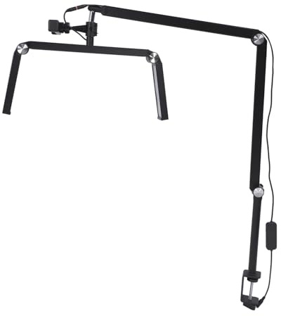 Halbmondlicht für Nageltisch, 30 W Nageltechniklicht 3200–5600 K, 2400 Lm, 120 LEDs, Maniküre-Schreibtischlampe, 10 Helligkeitsstufen, Faltbar, 360-Grad-Drehung (EU-Stecker)