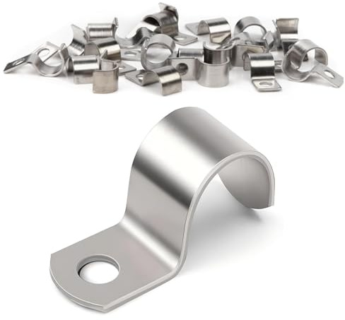 Wjelet 50 Stück Edelstahl-Kabelschellen M6 Für Ø5-6mm, Befestigungsschelle Metall Rohrschellen, Edelstahl Rohr Rohrschelle, Einzelloch U-Rohrschellen,Befestigungsschelle Edelstahl
