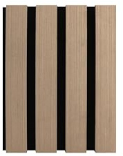 Pearl Oak (Grey Undertone) - Acoustic Panels – 240x60 cm | Premium Soundproofing Real Wood Slat Wall Acupanels for Living Room, Home, Office, Studio, Restaurant. Sound Absorbing Echo Reduction