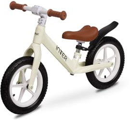 TOYZ Inter - Bici senza pedali per bambini dai 3 anni in su - Bici a due ruote per l'apprendimento per bambini dai 3 ai 6 anni - Leggera, con sedile regolabile in altezza e parafanghi - Crema