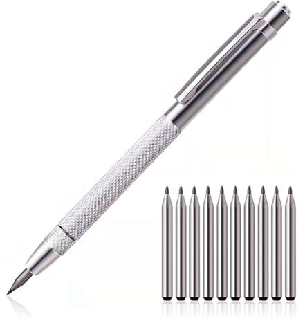 Sunmeit Diamond Scribing Pen Tungsten Carbide Tip Engraving Pen Tungsten Carbide Nib Stylus Pen for Glass Ceramic Metal Marking