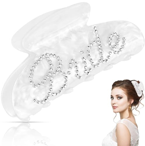 NISENTIA Bride Haarreif, Braut Haarspangen Bridemaids Accessoires Geschenk Bride Claw Hair Clip Haarspange Mit Klauen Für Die Braut Weiß für den Alltag und besondere Anlässe