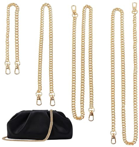4 Pezzi Catena per Borsa a Tracolla Set, CIYIN Catena Borsa Oro, 4 Misure (40cm, 60cm, 100cm, 120cm) Catenelle per Borse Uncinetto, Catenelle di Ricambio per Borse (B)