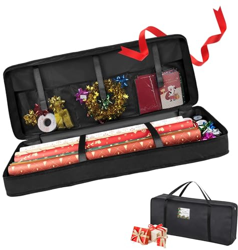 Spetsbst Presentpapper förvaring, julpapper presentpappersrullar arrangör (82 cm–svart)