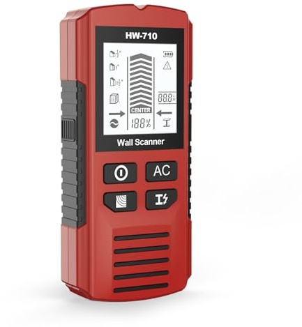 Detector de Pared 5 en 1, Escáner de Pared Multifuncional con Pantalla LCD y Advertencia de Sonido, Portable Detector Cables y Tuberias, Detector de Pared, Handheld Metal & Wall Detector para Líneas