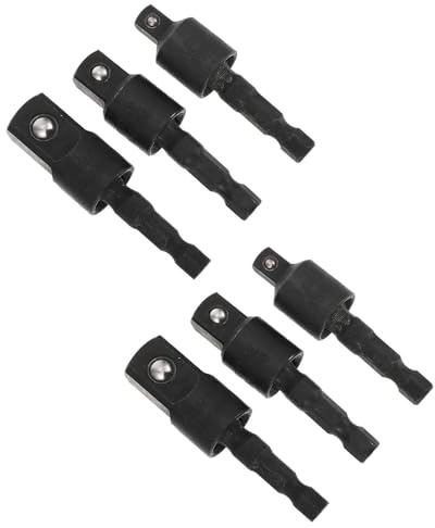 Anneome 2 Sets Steel Impact Driver Wobble Socket Adapter Chrome-Vanadium Hex Shank Conversion Tool with Spring Ball Lock Anti-Rust Lightweight Adapters for Power Drill and Screwdriver Bits