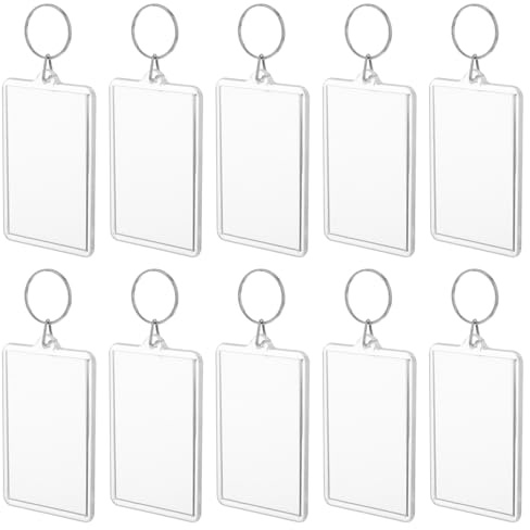 Healeved 50 Llaveros Portafotos de Plástico Transparente con Marco Hueco para Fotos Llavero con Foto para Manualidades DIY Regalos Personalizados y Recuerdos
