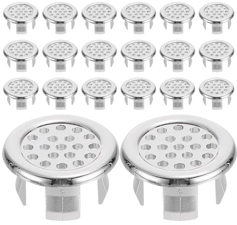 SHINEOFI Copertura Rotonda per Troppo Pieno in Plastica 25 Pezzi Anello di Scarico per Lavello da Bagno e Cucina Inserto Decorativo per Rivestimento Foro Troppo Pieno Installazione