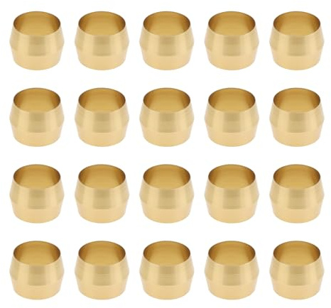 LT Easiyl 50Pcs 6.35mm Compression Olives Brass Copper Plumbing Pipe Olive for Pneumatic Hose air Hose 8.1x5.8mm