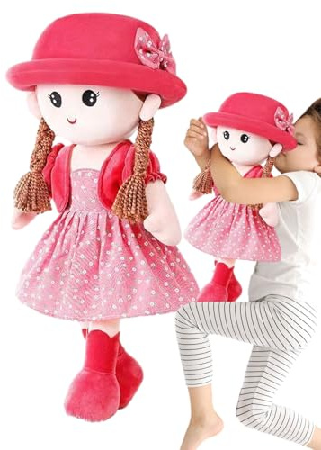 Älva prinsessdocka | sött plyschdjur för flickor, små söta hjärtan, interaktiv mjuk leksak | 35 cm plyschfigurleksak, broderad charm-fe prinsessa tygdocka med avtagbar