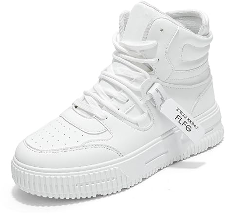 Men’s high top Sneakers, Casual Fashion Skate Shoes, All Black Athletic Trainers, Walking, Basketball, Streetwear, Lightweight