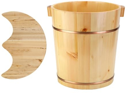 Gcljlmy Bain de pieds, seau de bain de pieds, fournitures de maison, bain de pieds, repose de pied épaissie multi-usages, seau, baignoire de pieds, baignoire en bois, style c