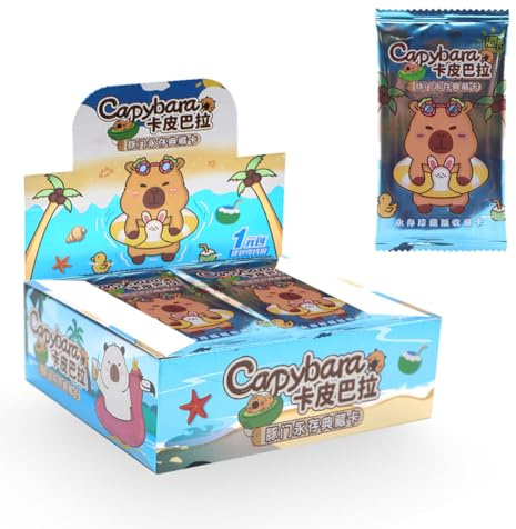 HATFRYF Capybara Trading Cards, Game Card Box for Collectable, Collectable Cards, Party Games Box, Classic Card Game, Anime Deck Booster Pack, Birthday Gift for Children 160 PCS