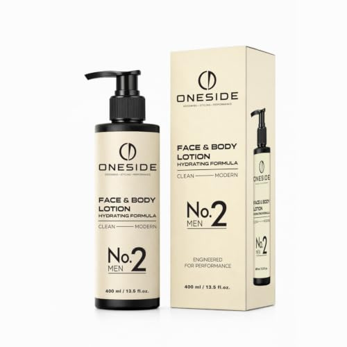 ONESIDE Face & Body Lotion No.2 Men 400 ml – Bodylotion Herren & Gesichtscreme Männer – Feuchtigkeitscreme Gesicht und Körper – Face Moisturizer für trockene Haut – Schnell einziehende Körperlotion