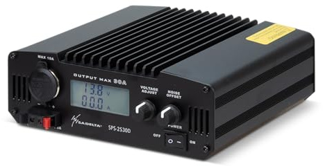 SPS 2530D SADELTA Fuente Alimentación Conmutada 25 amp con Display, Voltaje Regulable 9 a 15 voltios.