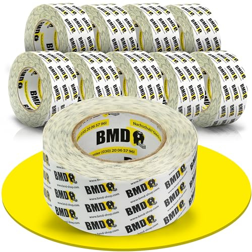 BMD 10x Multi-Allrounder Klebeband (Weiss - 60 mm x 25 lfm) zur Verklebung von Unterspannbahn Unterdeckbahn Schalungsbahn Fassadenbahn Dampfbremse Dampfsperre