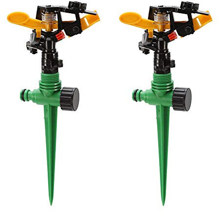 2 Pezzi Irrigatori Irrigatori per Giardino, 360 Irrigatori a Rotazione Rotanti per Prati Durevoli Irrigatori Oscillanti Regolabili Sistema Circolare per Irrigazione