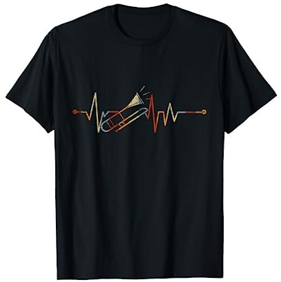 Herzschlag Posaune T-Shirt - Musikinstrument Blasmusik T-Shirt