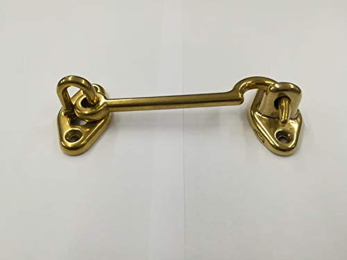effedielle® GANCIO FERMAPERSIANE IN OTTONE utilizzabile sia su PORTE che su FINESTRE LUNGHEZZA DEL GANCIO MM.120