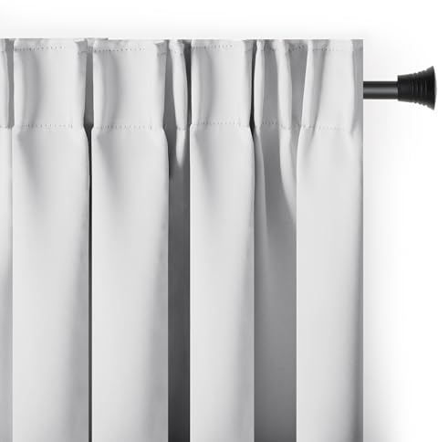 RESTILO Blackout Vorhang 140x245 cm weiß 1 St. Kräuselband Blackout | Verdunkelungsvorhang Blickdicht Fensterdekoration Dekoschal Dekorvorhang